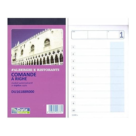 BLOK COMANDE 3 COPIE A RIGHE CM.10X16,8 33X3C10PZ.          