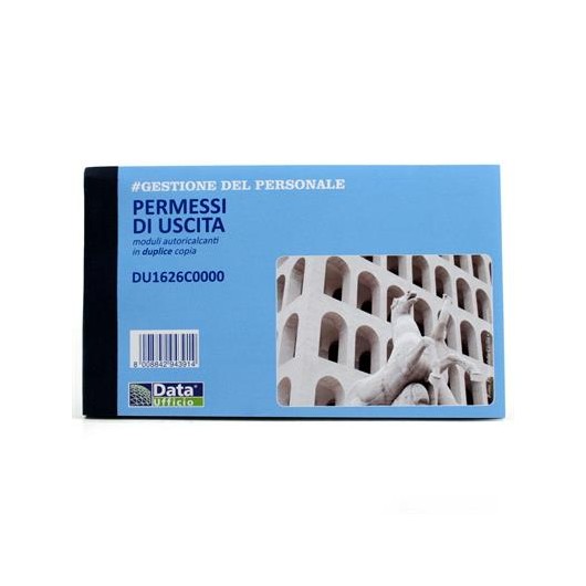 BLOK PERMESSO DI USCITA CM.16,8X10 50X2 A 50 COPIE 5PZ.     