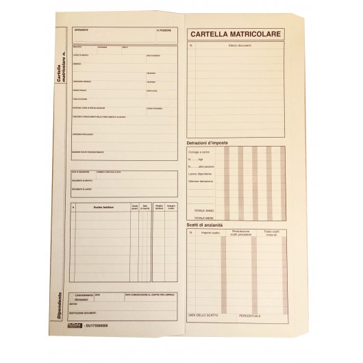CARTELLA MATRICOLA OPERAI CM.25,5X32,5 50PZ.                