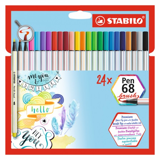 PEN.STABILO 68 BRUSH 24 COLORI                              