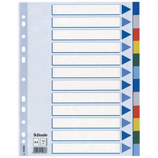 RUBR.ESSELTE A/4 PVC COL.12 TASTI 15262                     