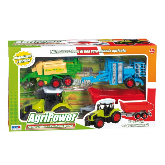 PLAYSET TRATTORE PIU MACCHINARI AGRIPOWER                   
