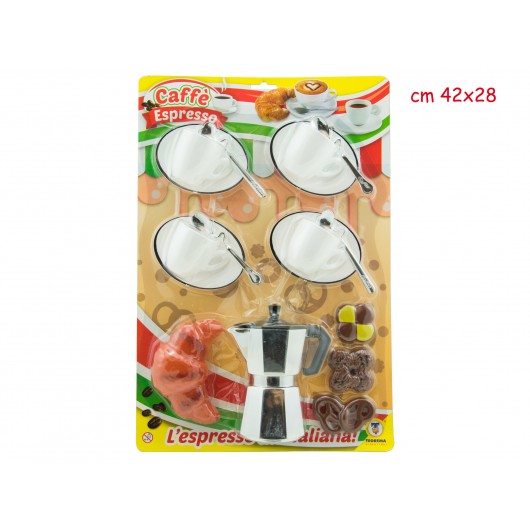 GRANDE CHEF - SET CAFFE' CON CAFFETTIERA E TAZZINE          